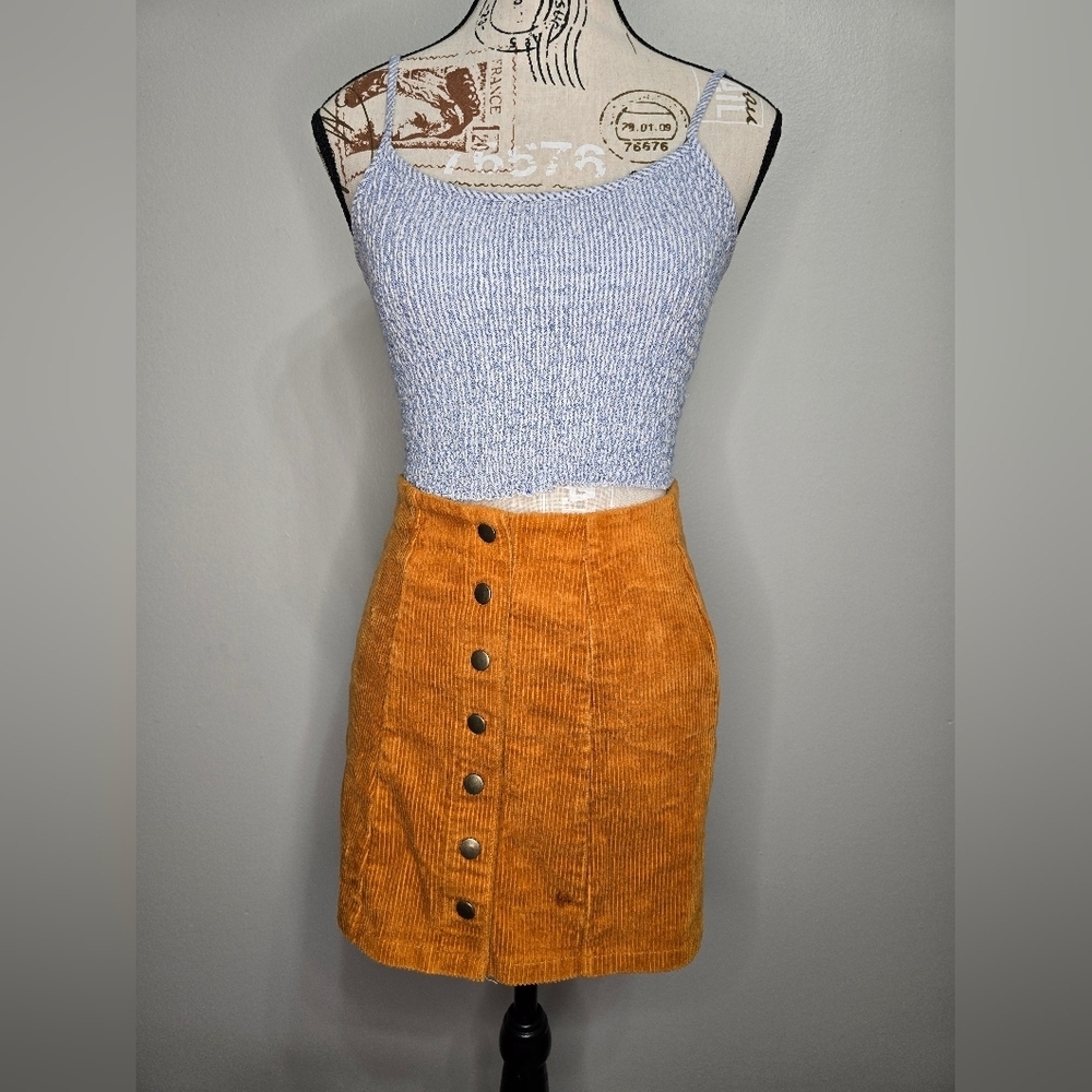Forever 21 Mustard Corduroy Mini Skirt